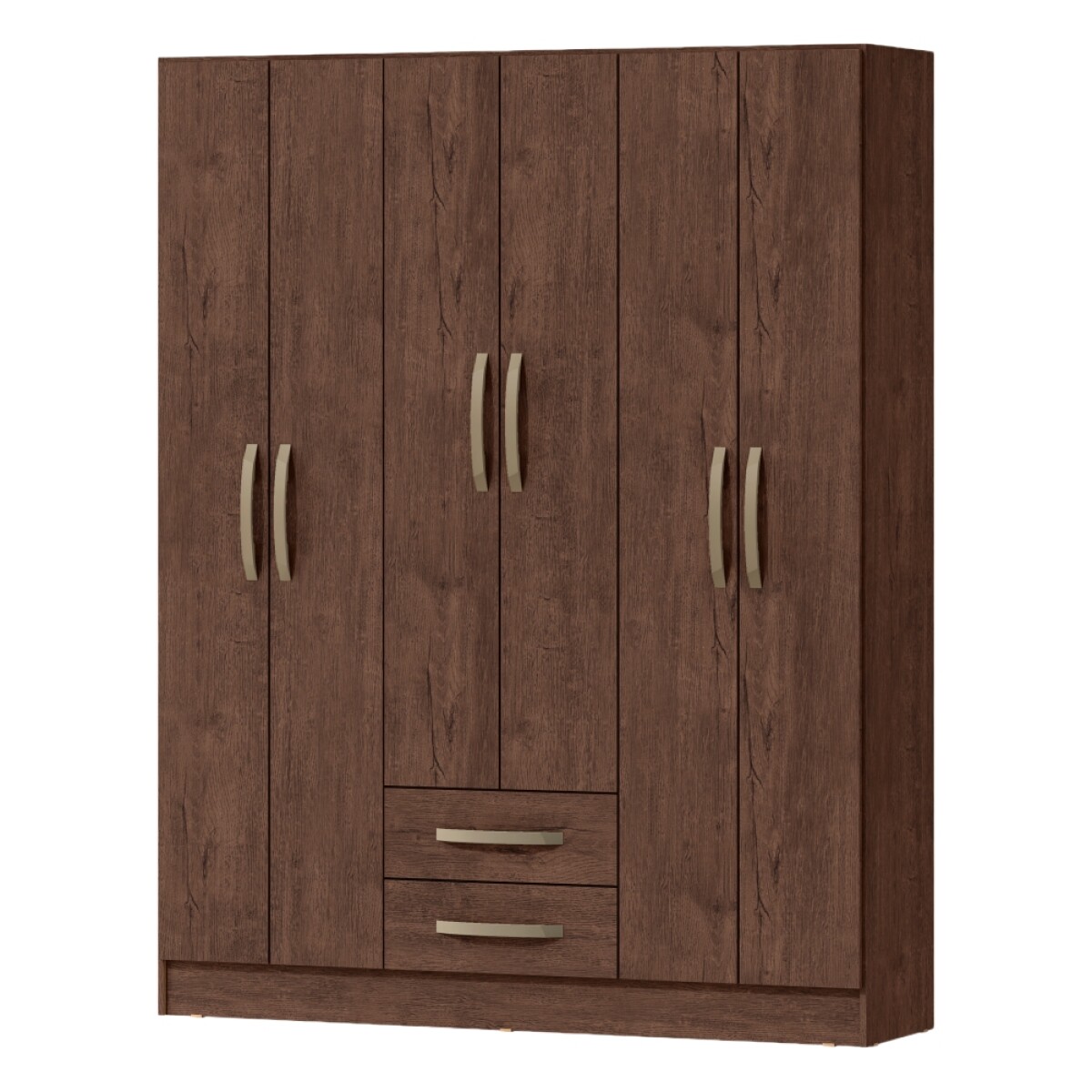 [OUTLET] Ropero 6 puertas 2 cajones con estantes y perchero interior natural 172X136X35 - DAKAR 