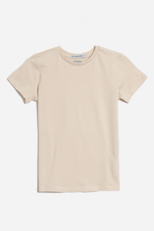 T-shirt manga corta lisa BEIGE