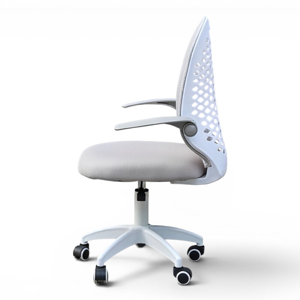 SILLA DE OFICINA ERGONÓMICA GIRATORIA CON RUEDAS ASIENTO REGULABLE GRIS