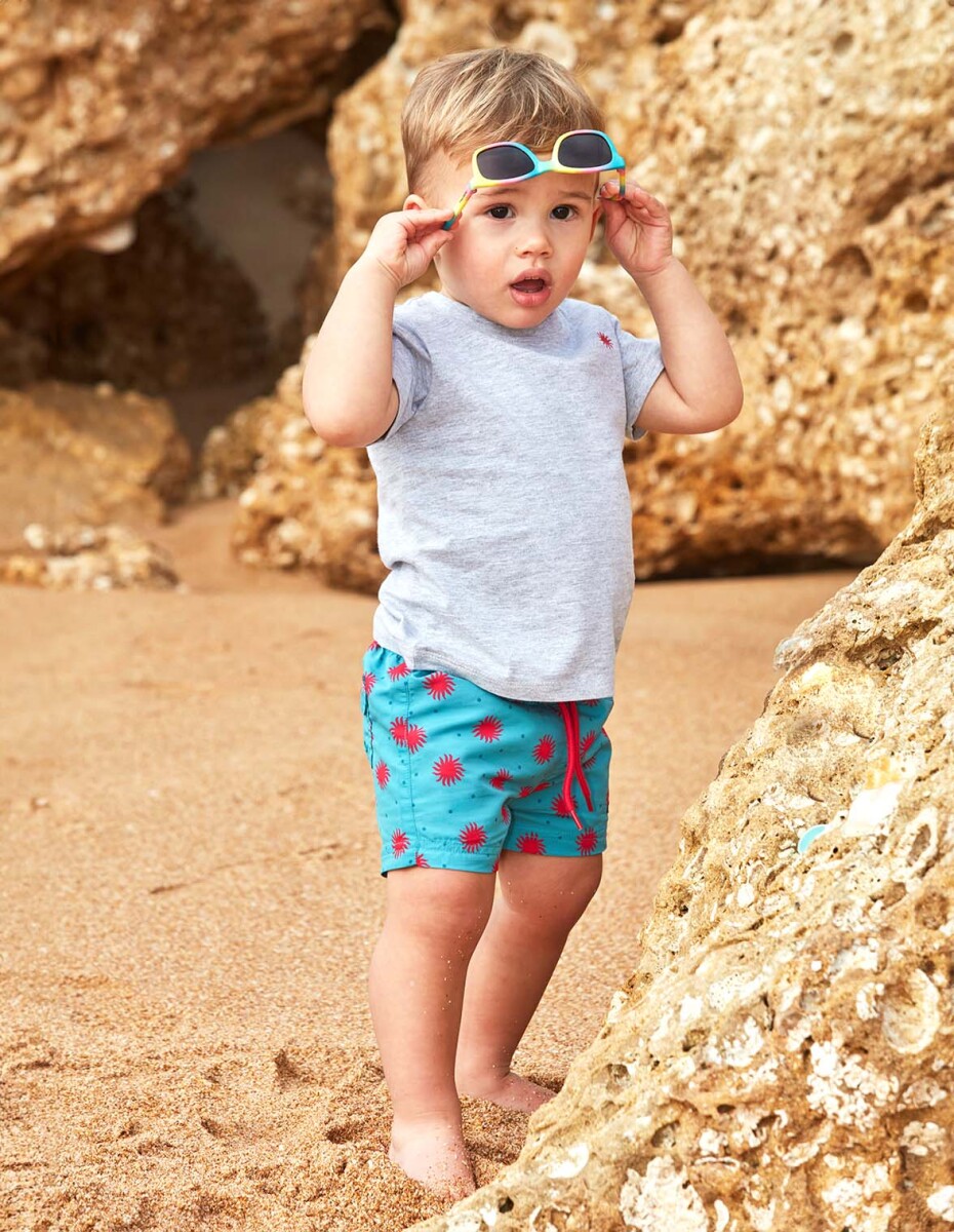Bañador Estampado Soles - Azul Claro 