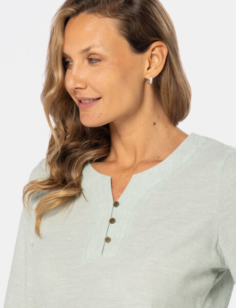 BLUSA DE LINO VOLADOS Verde