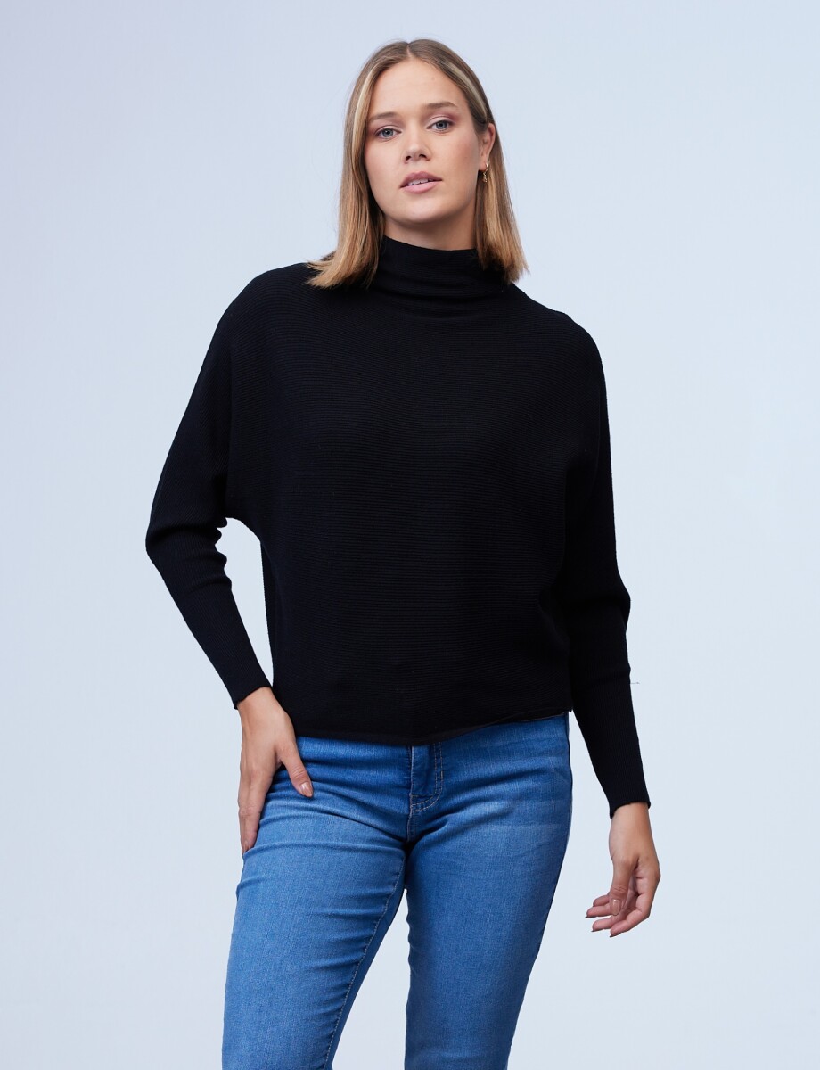 Buzo Dolman Ribs - Negro 
