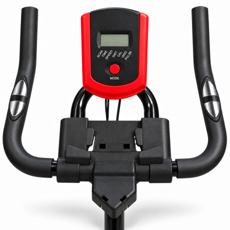 Bicicleta Spinning Hogar Disco 8kg Monitor Pulso Regulable Negro/rojo