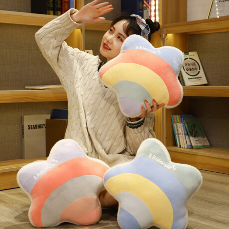 Set X3 Almohadón Arcoiris Afelpado Peluche Pastel Jug009030