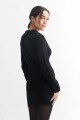 Vestido corto tejido con medio cierre NEGRO