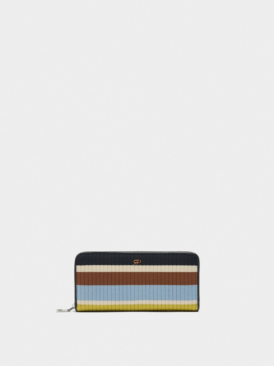 Cartera De Punto Con Rayas L multicolor