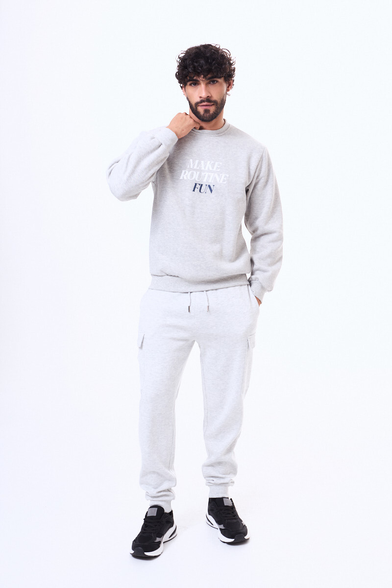 Pantalon cargo de felpa Fortaleza Gris