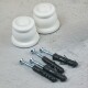 Set x2 soporte de techo simple 28mm x 19mm BLANCO