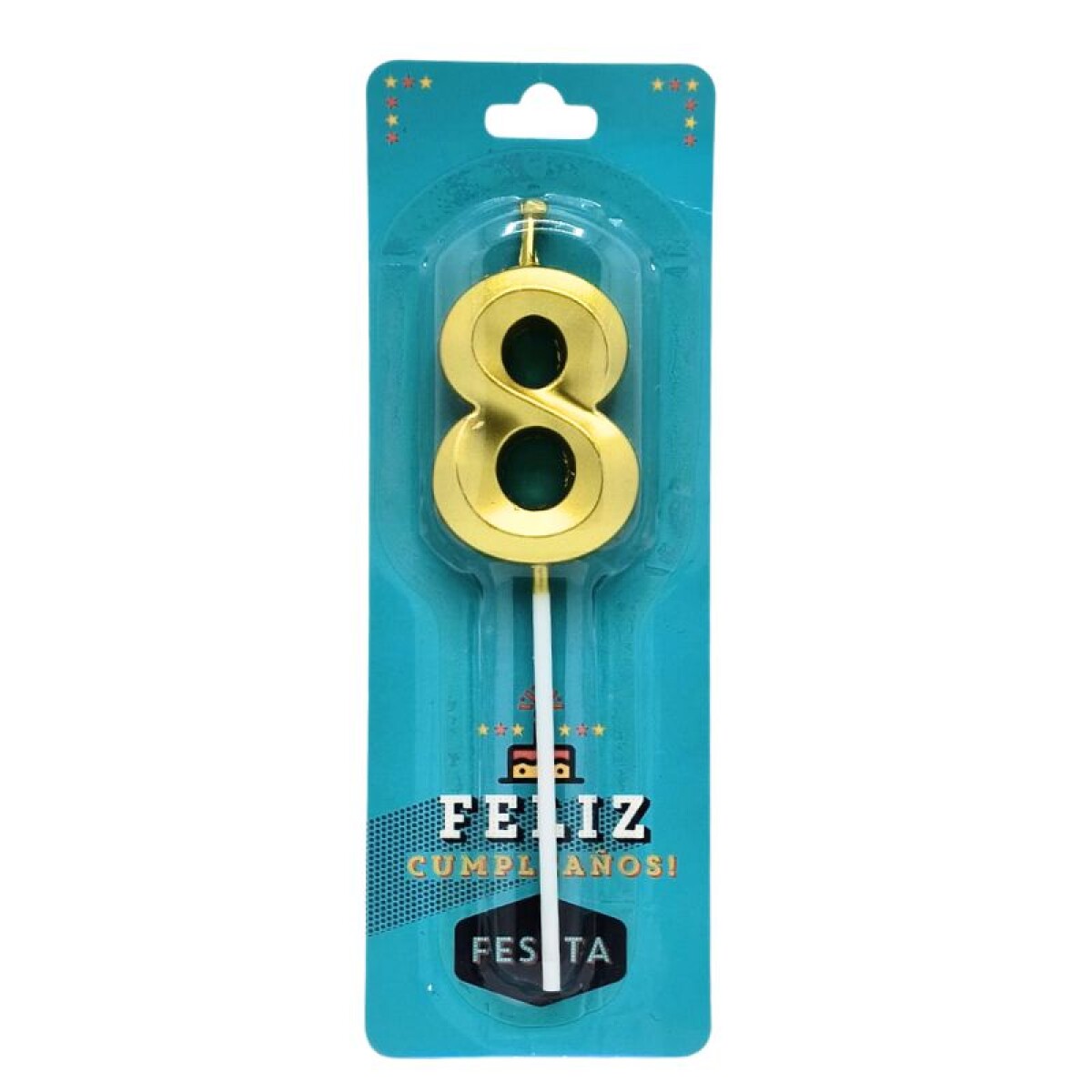 Vela Fessta Número 3D Chica Dorada - OCHO 