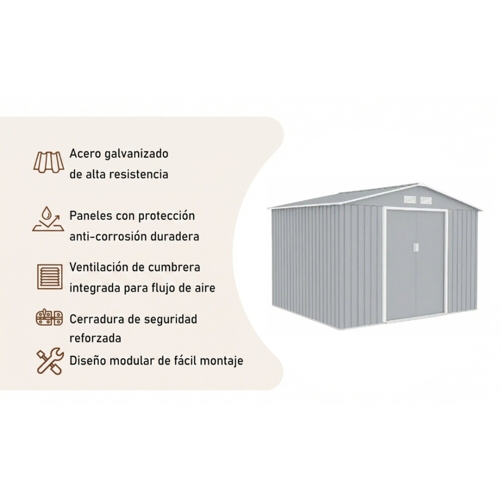 Galpón prefabricado Reforzado 2 Puertas ARCHER E Aluminio