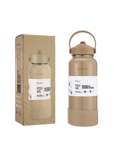 Botella Térmica con Pico 950mL. Arena Metalizado