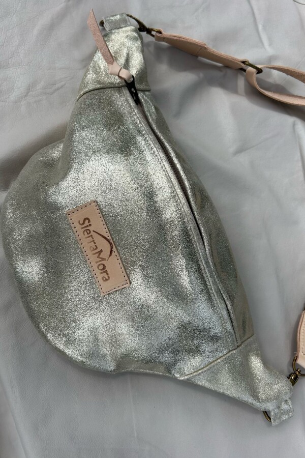 Leather Fanny Pack Shinny Champagne