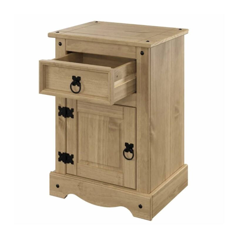 Mesa de luz 1 cajón 1 puerta Corona Madera marrón Mesa de luz 1 cajón 1 puerta Corona Madera marrón