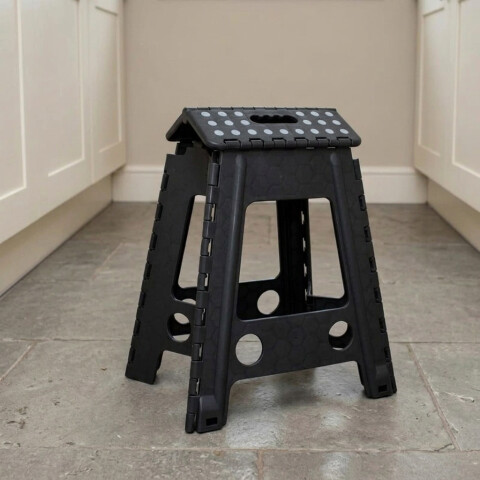 Banco plegable multiuso 45 cm negro