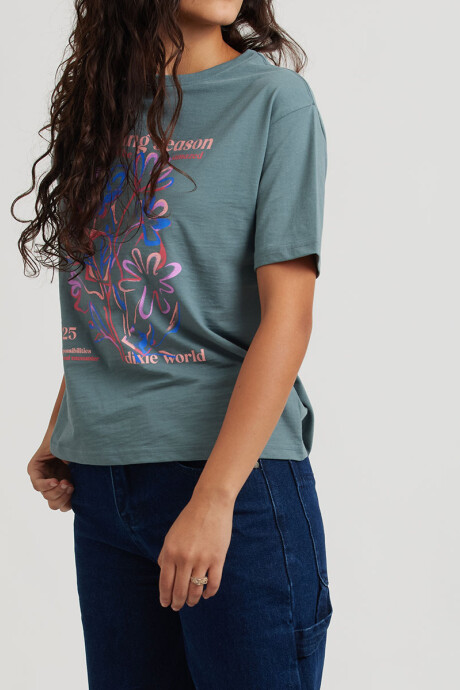 T-SHIRT ASHLIL DIXIE Azul Piedra