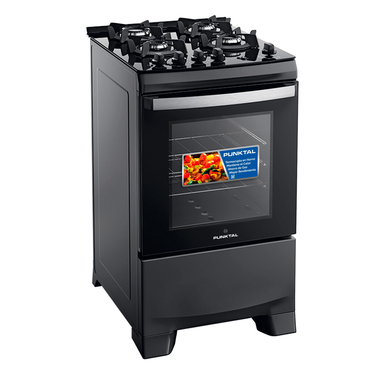 COCINA SUPER GAS ENCANTO GLASS INOX 735 PUNKTAL 