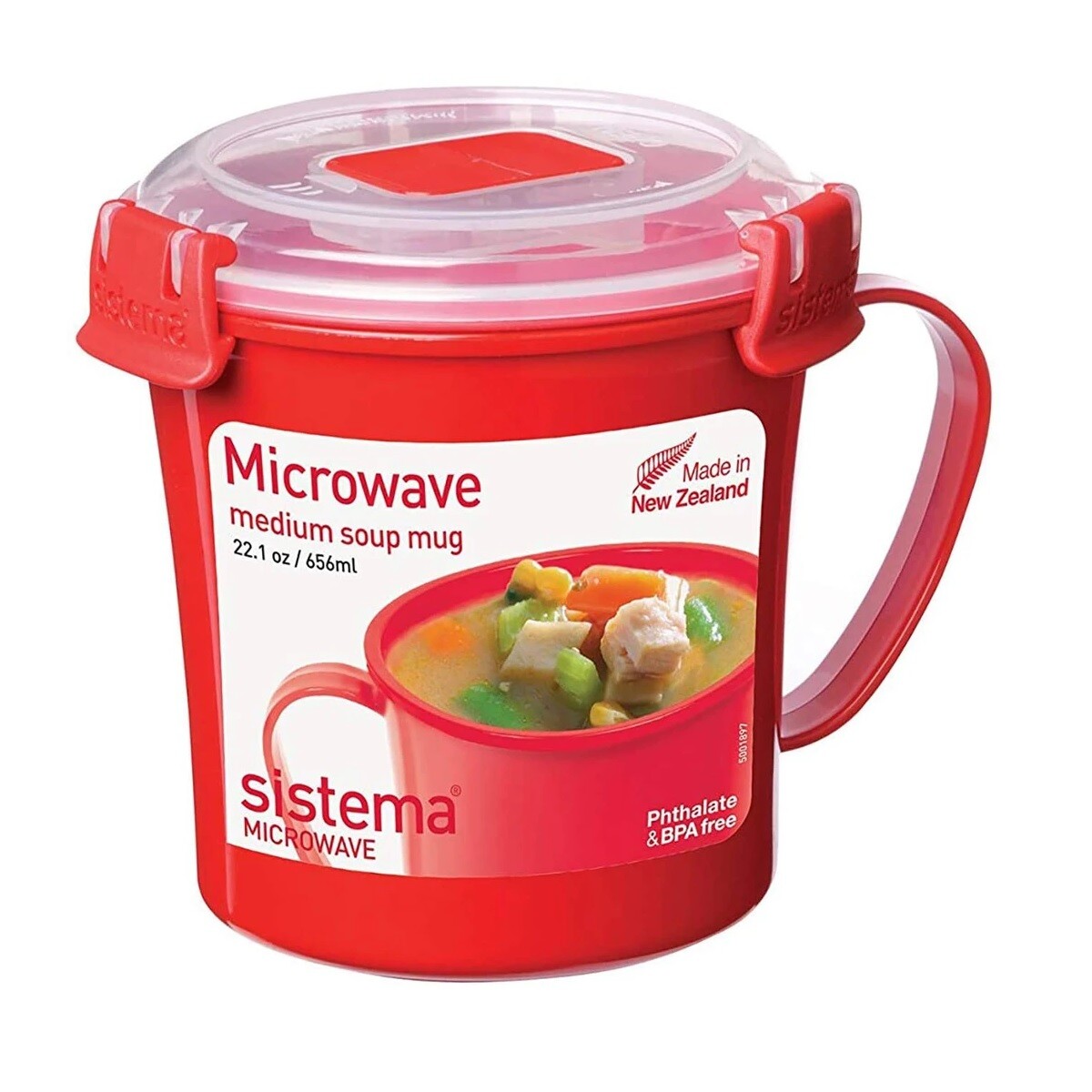 RECIPIENTE MICROONDAS SOPA 656ML TAZA - Red 