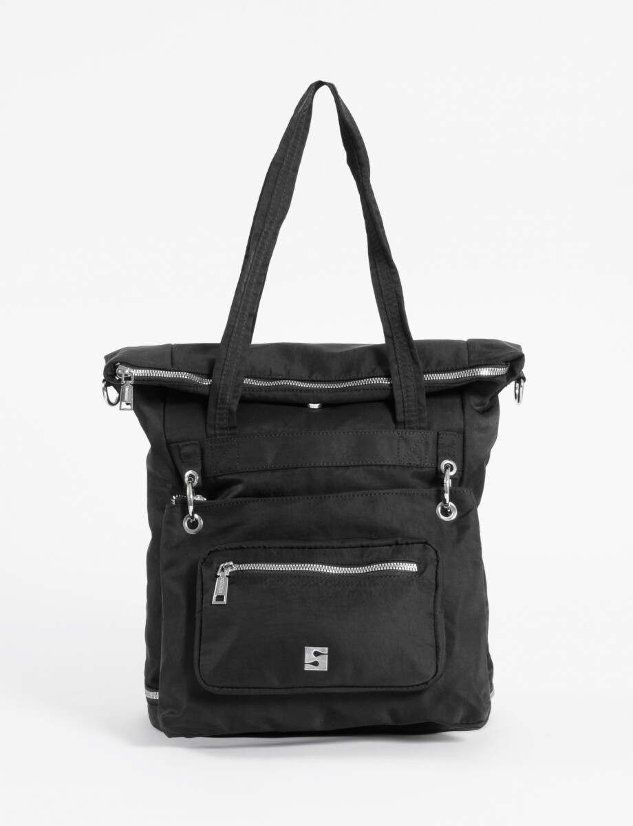 Mochila shopper con bolsillo removible - negro 