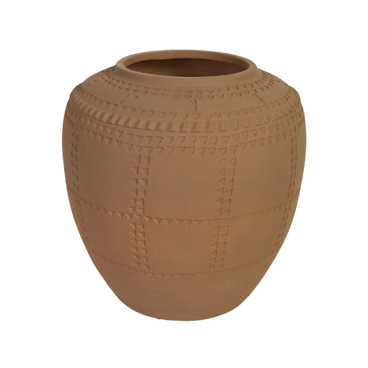 FLORERO CERAMICA BEIGE OSC 30X30X30CM 