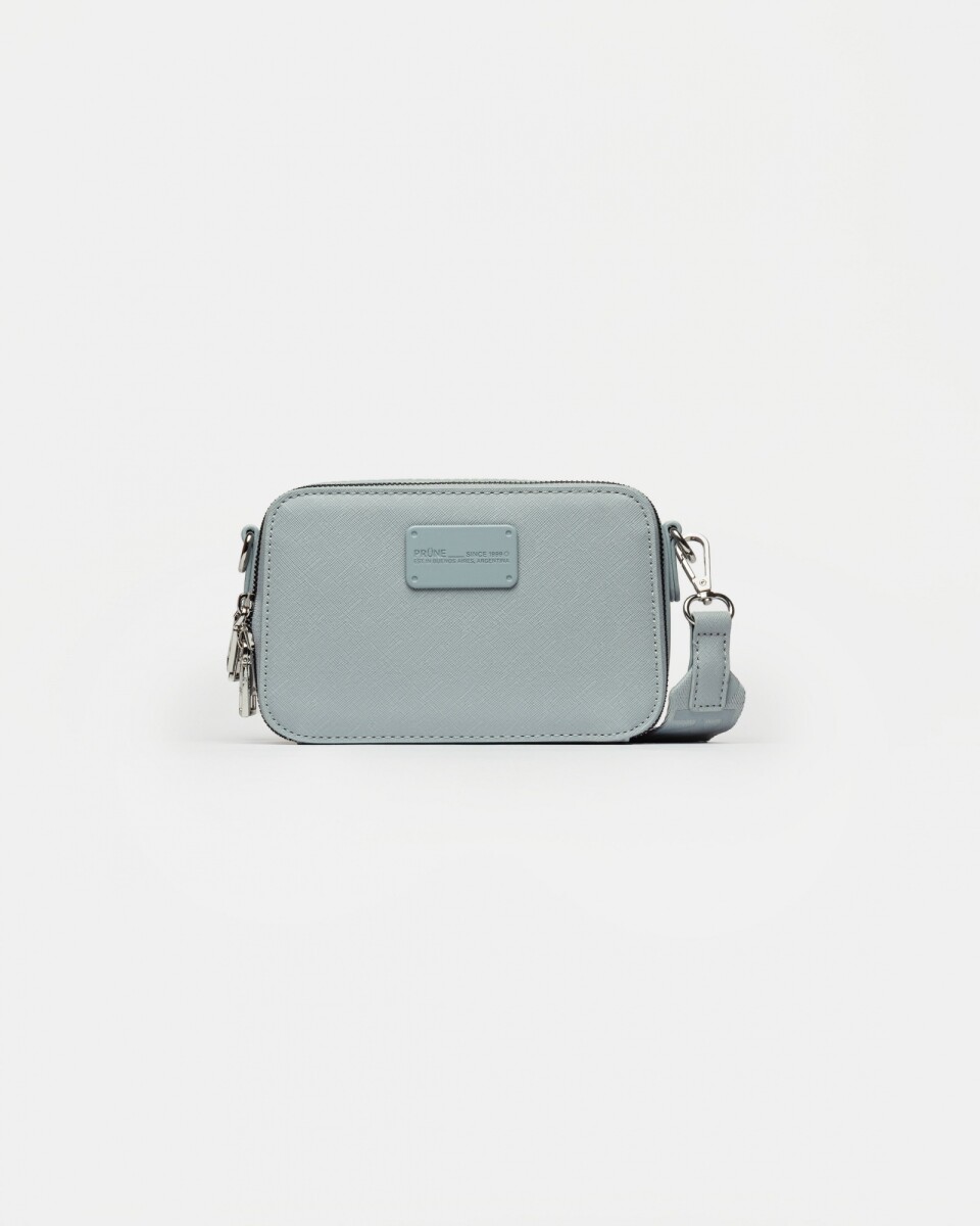 Mini bag New Penny en efecto cuero - Celeste 