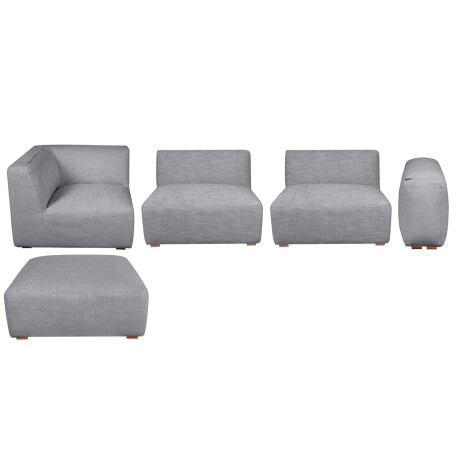 SOFÁ MODULAR CHILL + PUFF - 4 CUERPOS GRIS