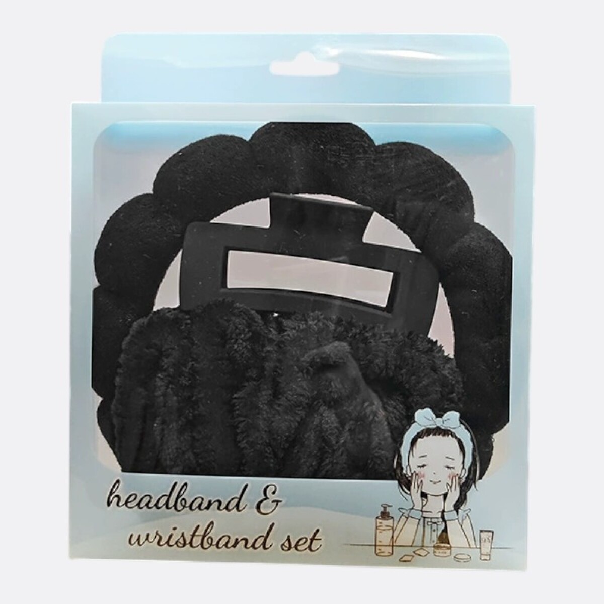 Set De Accesorios Para Cabello Y Cuidado Facial - Negro 