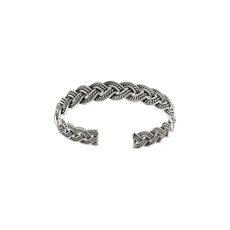 Brazalete trenzado tailandes-Plata 925-Sin Piedra-BR3000 sinpiedra