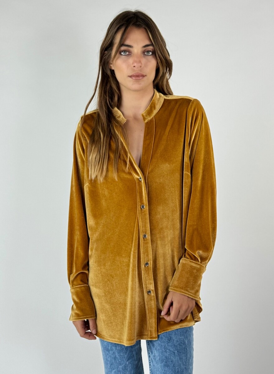 CAMISA VELVET ORNELLA - MOSTAZA 