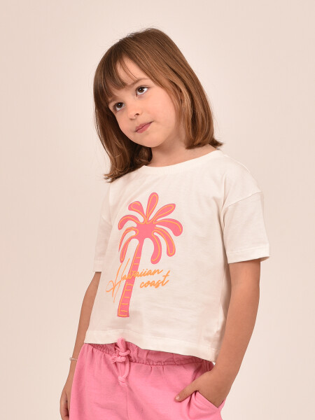 REMERA HAWAIIAN PALM OFF WHITE