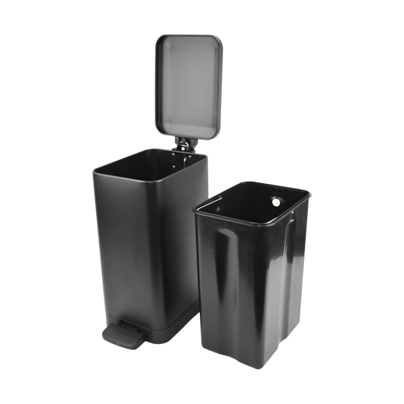 Tarro de residuos 18lts acero negro mate con pedal NEGRO MATE