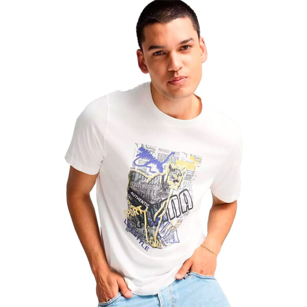 Remera Puma Graphics de Hombre - 683213 02 Blanco
