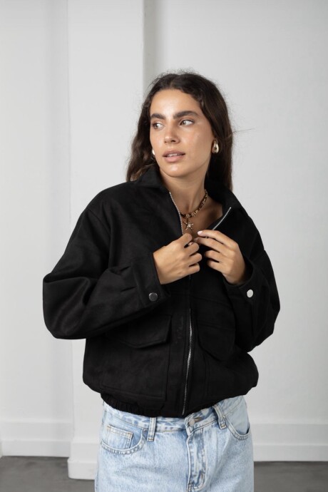 Campera AMALFI gamuza negro
