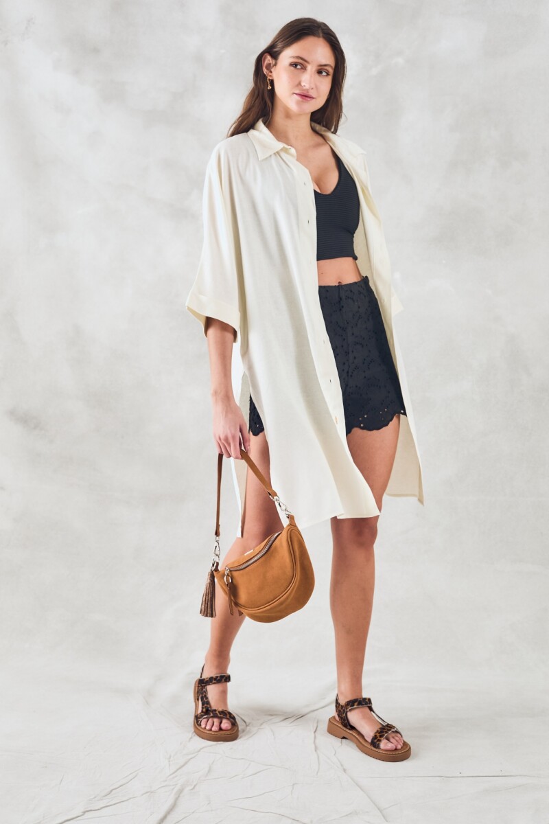 Camisa Con Lino Nácar