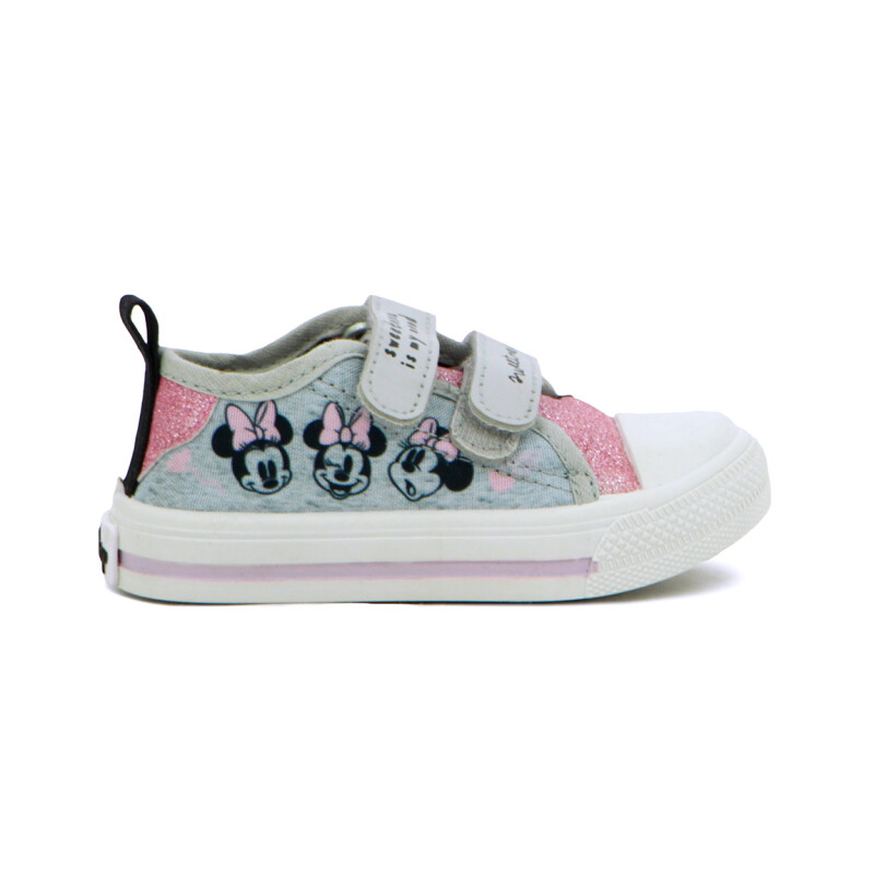 Disney Lona Baja Toddler Velcro Gris-rosado