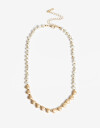 Collares Cortos Perlas Collar Corto Perlas Y Corazones - Dorado