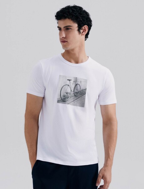 CAMISETA MANGA CORTA CON ESTAMPA BLANCO