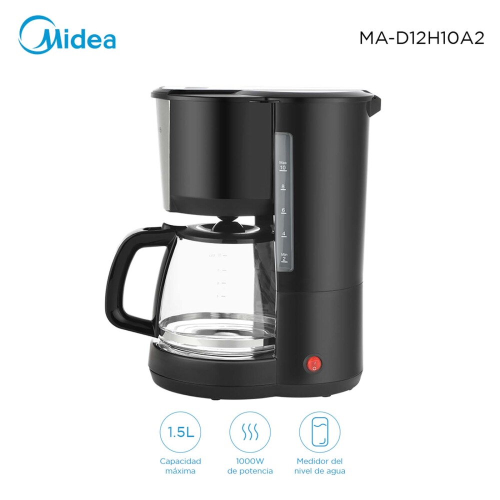 CAFETERA MIDEA 1-5-LITROS NEGRO MA-D12H10A2 1,5L