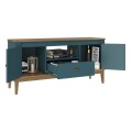 RACK PARA TV LINEA COLONIAL - MIEL/AZUL PETROLEO RACK PARA TV LINEA COLONIAL - MIEL/AZUL PETROLEO