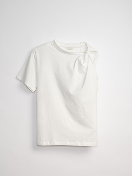 Remera estampado asimétrico Blanco