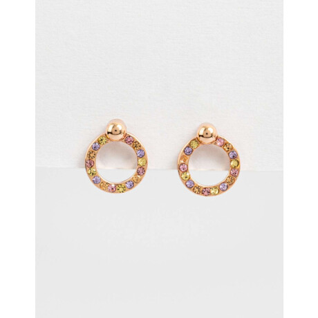 Aros Con Strass Dorado Oro Rosa