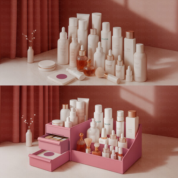 Organizador de Maquillaje IMBACK IBK-HMJ059 Rosa | 2 Cajones + Compartimentos | Multifunción para Cosméticos, Joyas y Oficina Organizador de Maquillaje IMBACK IBK-HMJ059 Rosa | 2 Cajones + Compartimentos | Multifunción para Cosméticos, Joyas y Oficina
