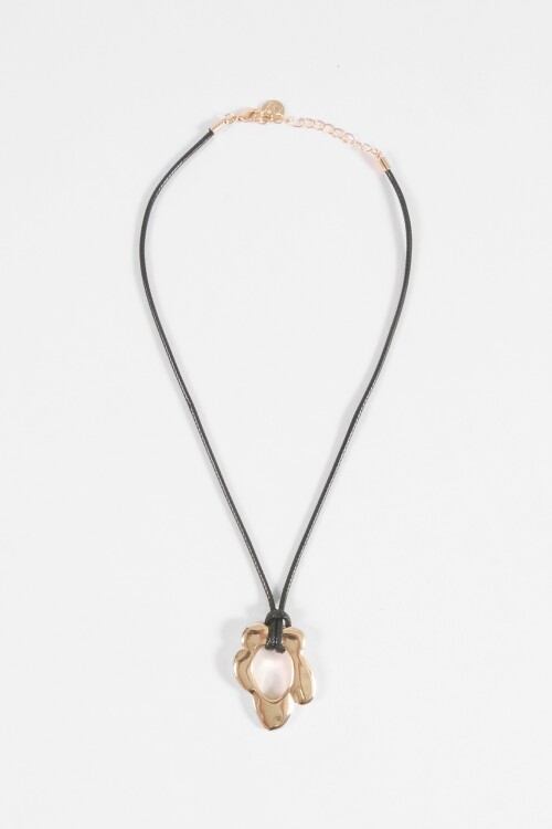 Collar cordón dije flor dorado