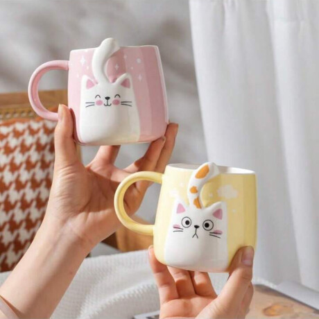 Taza de cerámica gatitos Amarillo