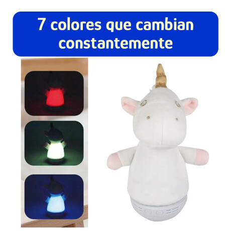 Lampara De Noche Bebés León Melodías Luz 7Colores 10Melodías Unicornio