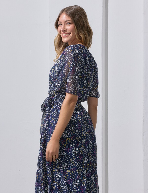 Vestido Maxi Flores AZUL/MULTI
