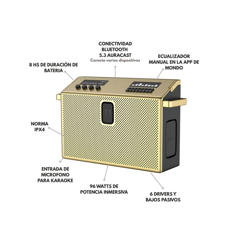 Mondo Speaker Large - Brass Mondo Brass
