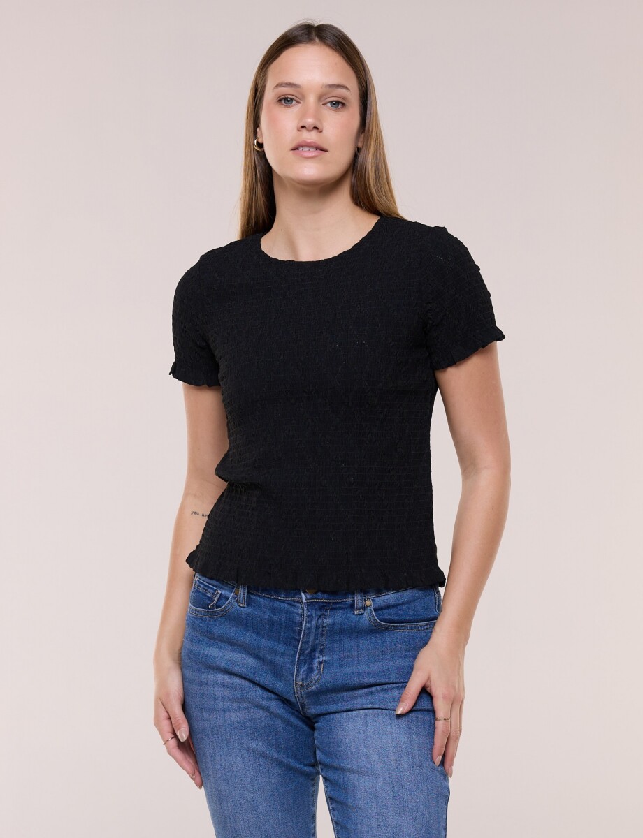 Blusa Smocked - Negro 