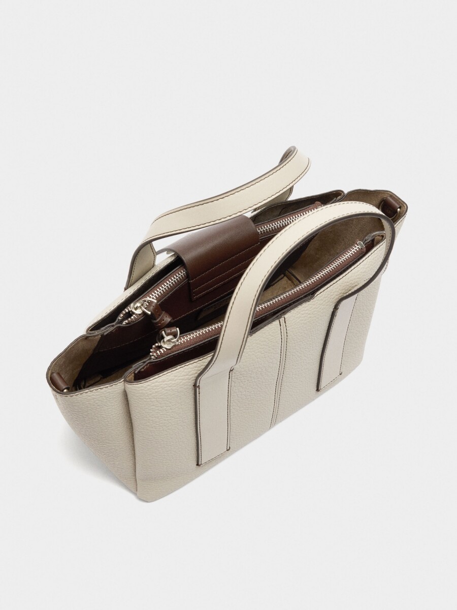 Bolso Tote Con Textura crudo