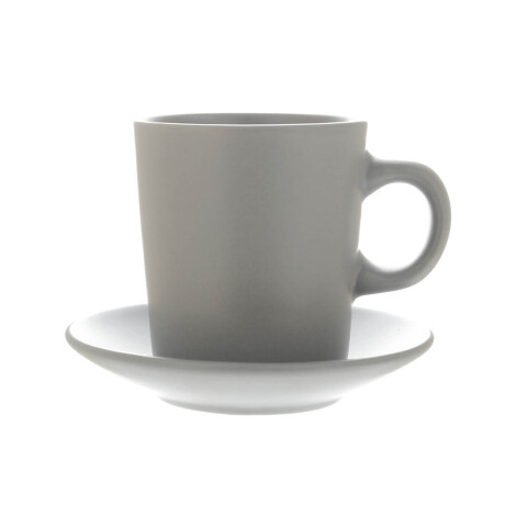 Taza con plato 90ml gris