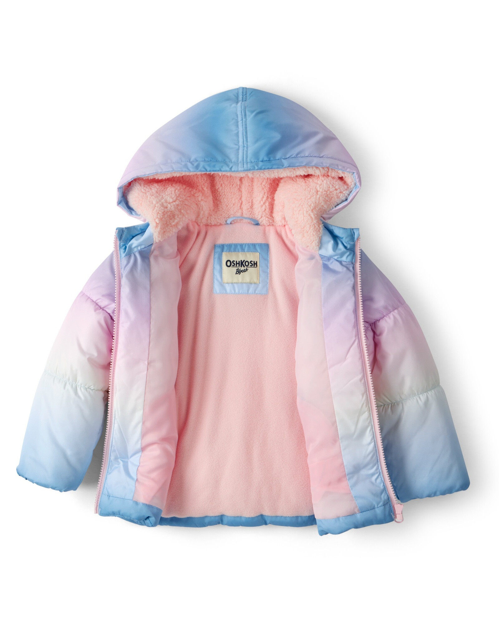 Campera puffer, diseño arcoíris. Talles 12-24M Sin color